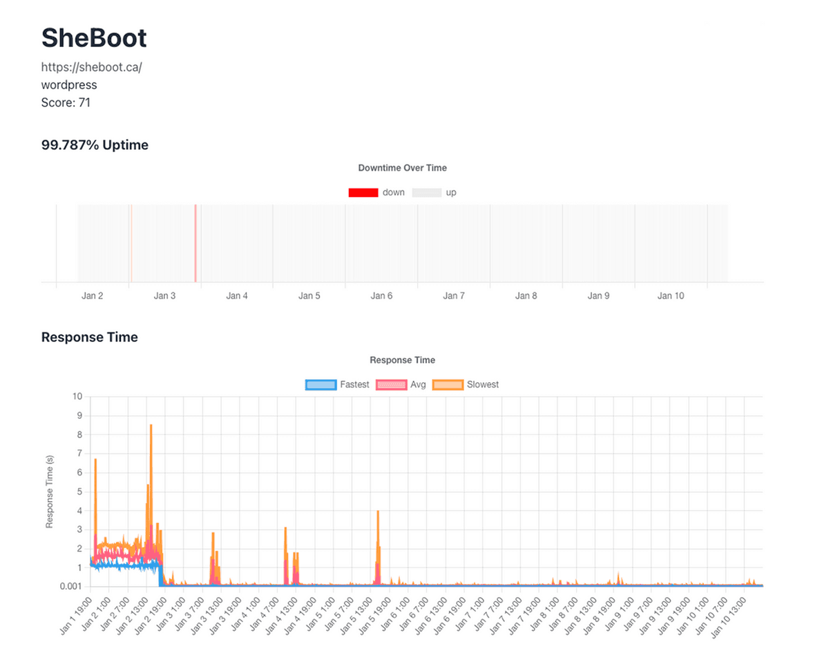 Sheboot Before and After Reprot screenshot